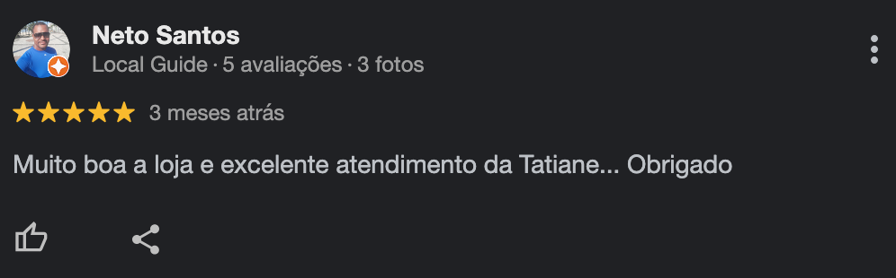 Recomendação Cliente no Google